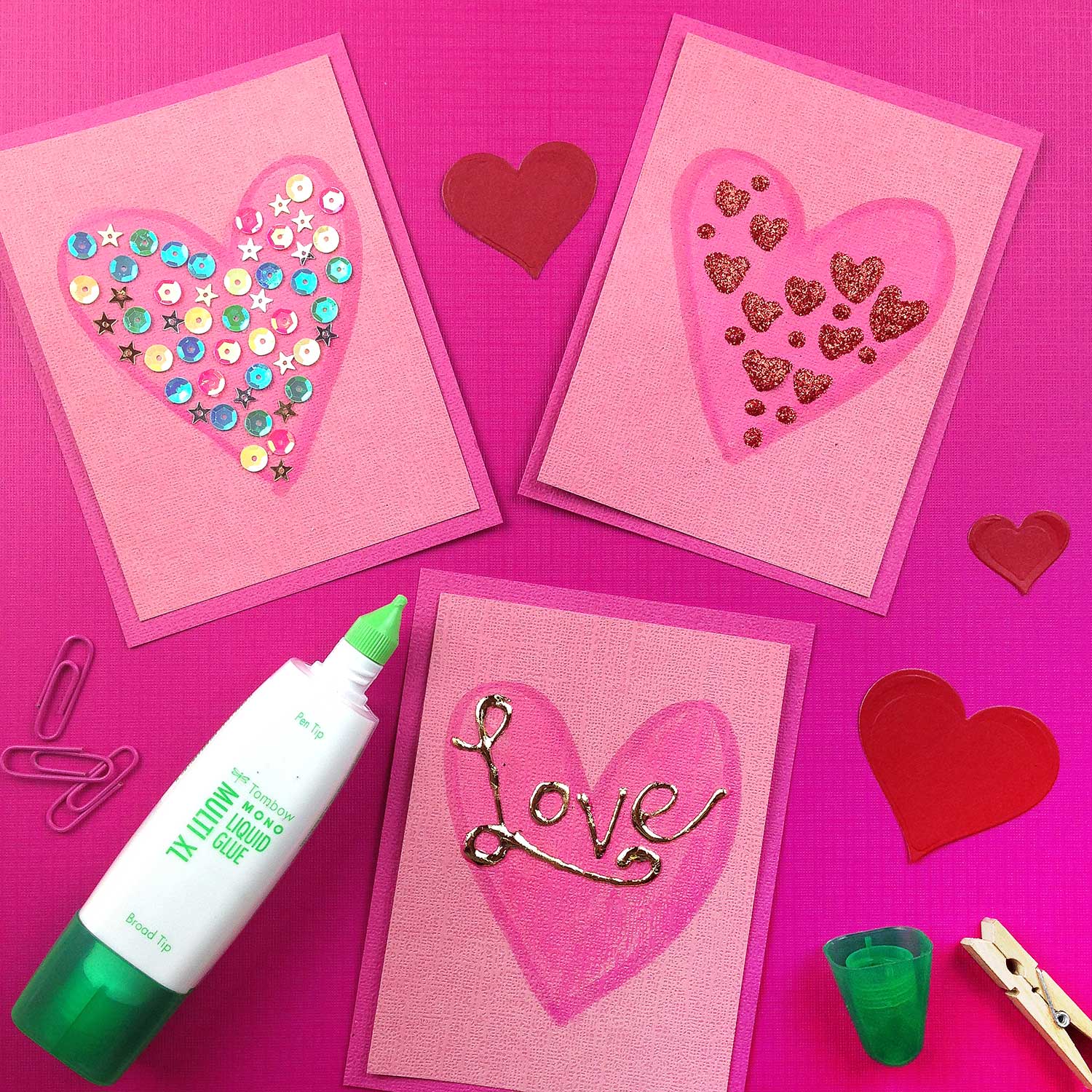 3 diy mini valentine card ideas - tombow usa blog